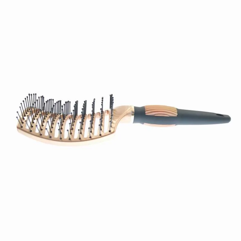 New Design Hair Brush Massage Scalp Nylon Curved Wave Vented No Knotting Curly Hair Brush