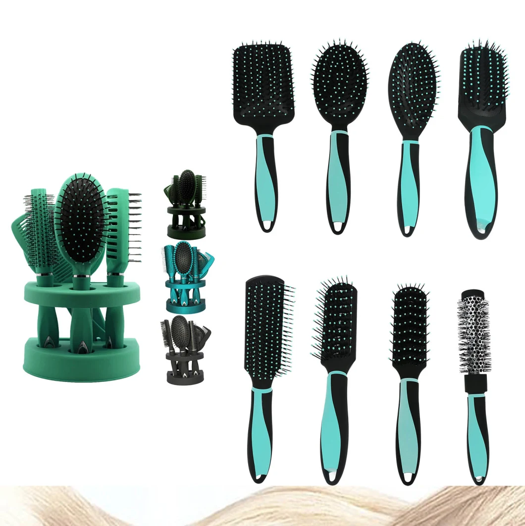 8PCS Luxury Hair Brush Styling Set Salon Gift Set Detangling Hair Brushes to Create Perfect Blowout at Home for All Hair Type