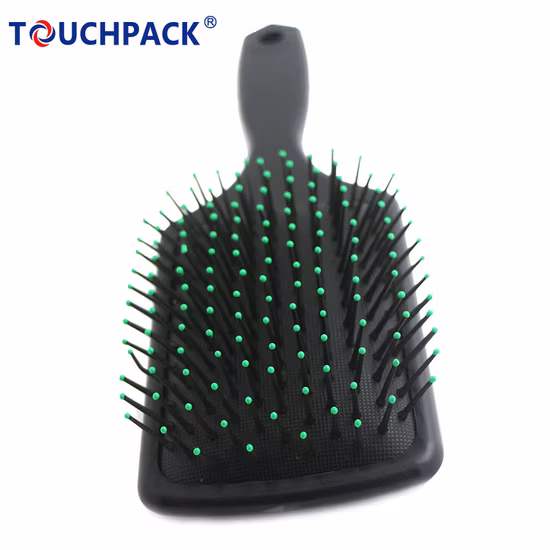 Nuevos colores llegados, cepillo de pelo de cerdas de jabalí con ventilación curvada personalizada para desenredar