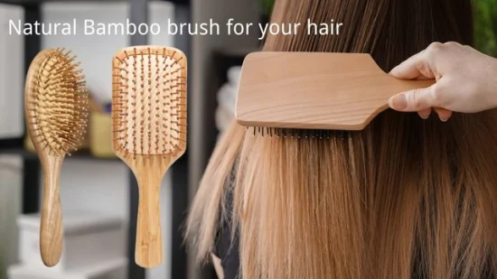 22mm Oval Shampo Natural Babmoo Paddle Hair Brush Accesorios de baño