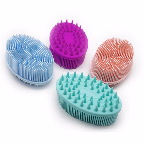 Cepillo del champú del masaje de la ducha del cuerpo del baño del pelo del silicón al por mayor