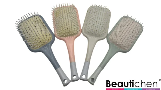 Beautichen Custom Square - Cepillo para el pelo de pala grande, suave al tacto, gris, cepillo para desenredar