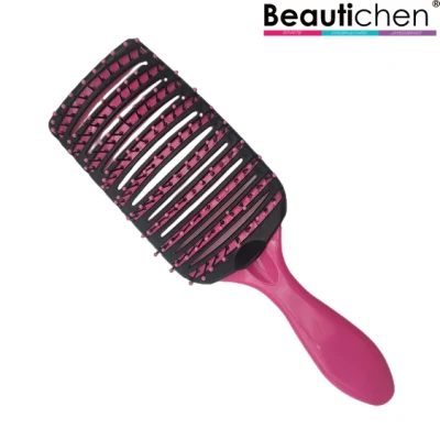 Beautichen Styling Salon Antiestático Flex Styling Cepillo para el cabello Plástico Desenredante Curvo Ventilado Cepillo para el cabello